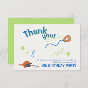 Baseball Geburtstagsparty Foto Danke Karte