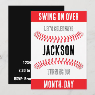 Baseball Geburtstagsparty Individuelle Name Time L Einladung