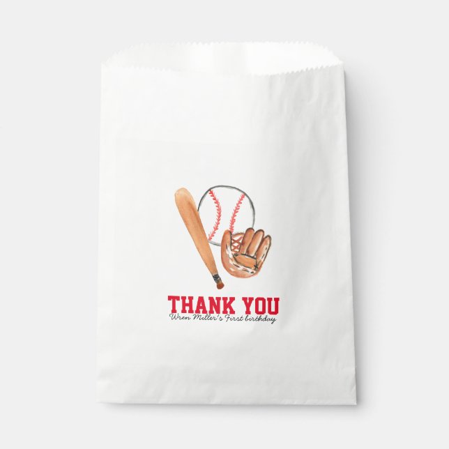 Baseball Geburtstagsparty Leckerei Gunst Tasche Geschenktütchen (Vorderseite)