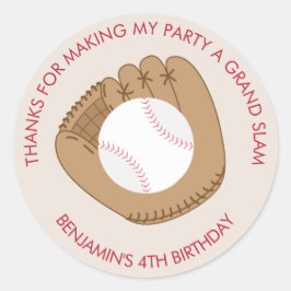 Baseball-Geburtstagsparty Runder Aufkleber