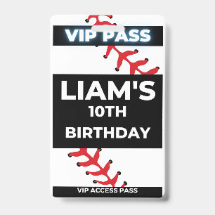 Baseball Geburtstagsparty VIP Pass Abzeichen Ausweis
