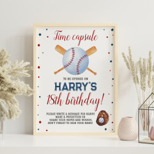 Baseball Geburtstagszeit Kapselzeichen Poster