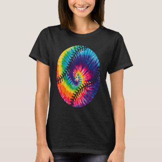 Baseball Gefärbte Krawatte Rainbow Hippie Baseball T-Shirt