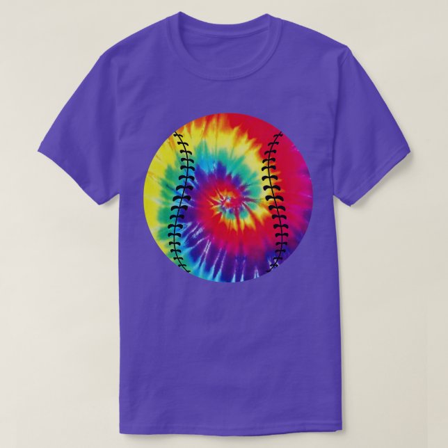Baseball Gefärbte Krawatte Regenbogen Kinder Junge T-Shirt (Design vorne)