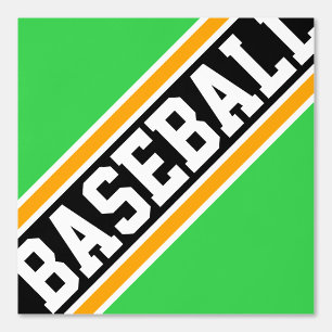 BASEBALL Gefliest Helles Grün Orange Schwarze Stre Tapete