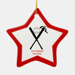 Baseball gekreuzte Fledermäuse und Kappe schwarz,  Keramikornament