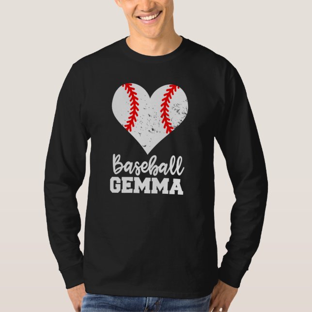 Baseball Gemma Baseball Heart Grandma Gemma T-Shirt (Vorderseite)