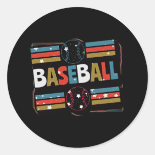 Baseball-Geometrische-Abstrakte-Kunst Runder Aufkleber