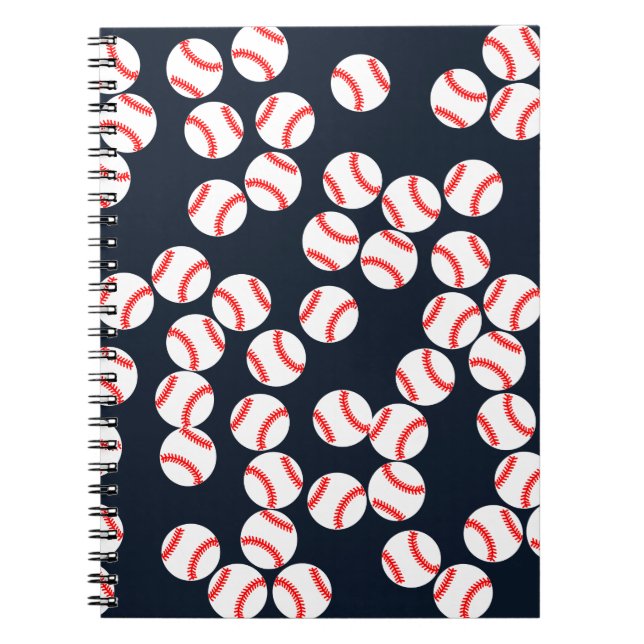Baseball-gewundenes Notizbuch Notizblock (Vorderseite)