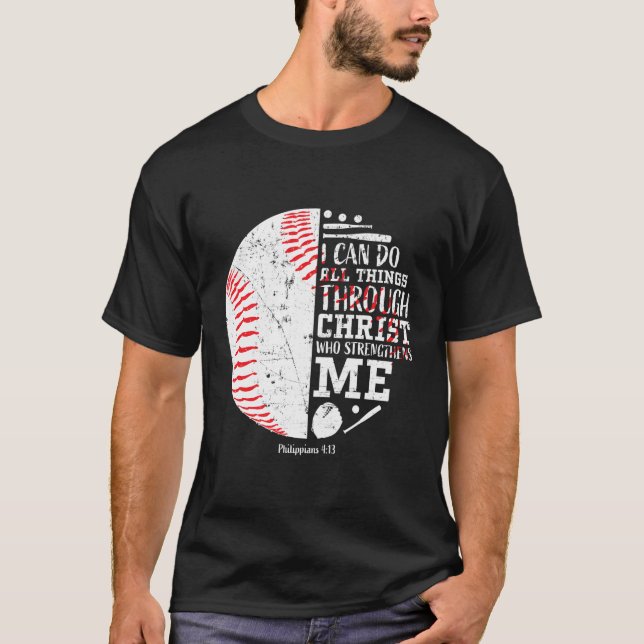 Baseball gibt Teen Boys Men Kinder Christliche Rel T-Shirt (Vorderseite)