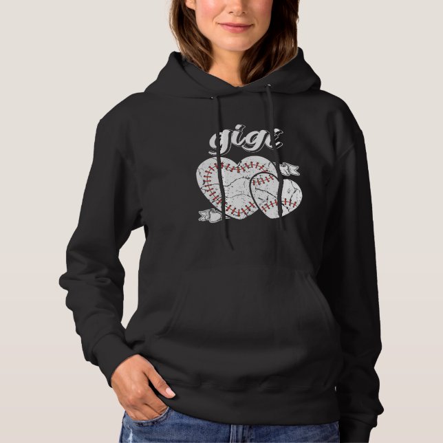 Baseball Gigi Heart Ball Cool Baseball Proud Grand Hoodie (Vorderseite)
