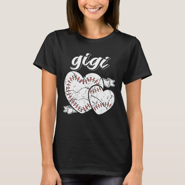 Baseball Gigi Heart Ball Cool Baseball Proud Grand T-Shirt (Vorderseite)