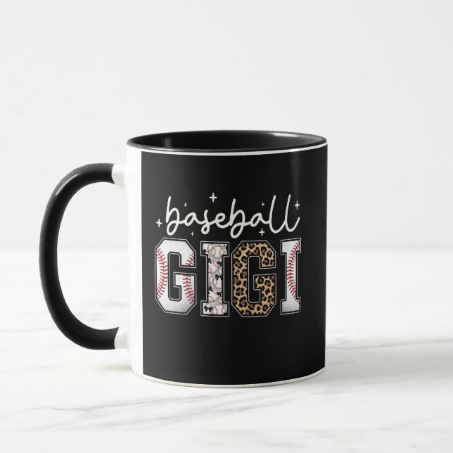 Baseball Gigi Leopardendruck Coquette Bow Tasse (Links)