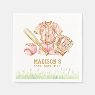 Baseball Girl Geburtstag Personalisiert Serviette