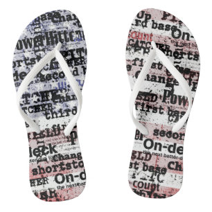 Baseball Glory   Verblasste grunge amerikanische F Flip Flops