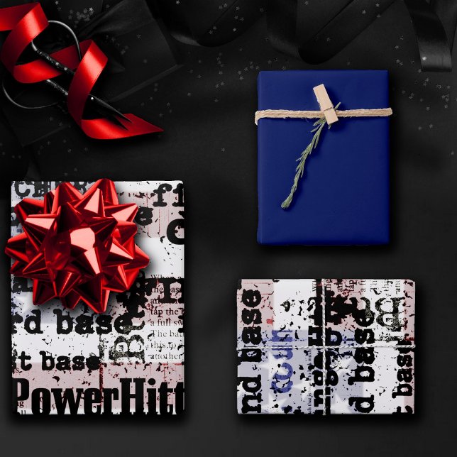 Baseball Glory | Verblasste grunge amerikanische F Geschenkpapier Set (Von Creator hochgeladen)