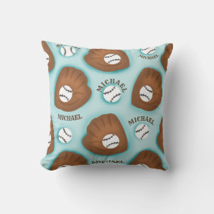 Baseball Glove Ball & Boy Name Muster Sport Thema Kissen