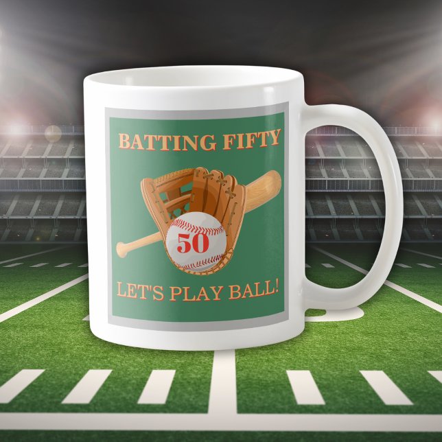 Baseball Glove Batting Fifty Men's 50th Birthday Kaffeetasse (Von Creator hochgeladen)