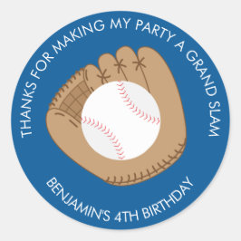 Baseball Glove Birthday Party Runder Aufkleber
