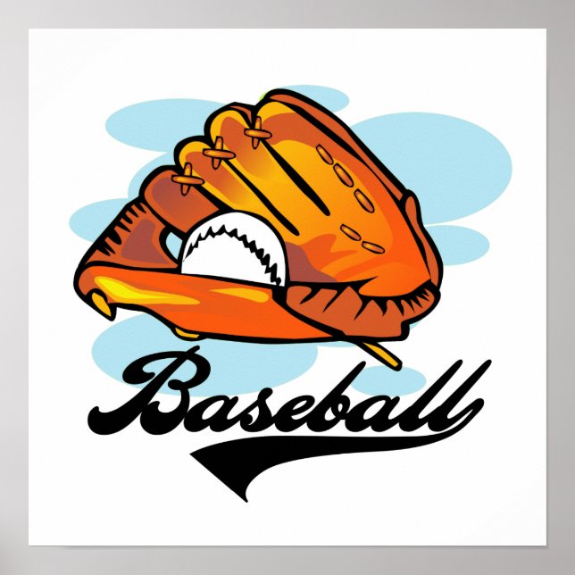 Baseball Glove T - Shirt und Geschenke Poster (Vorne)