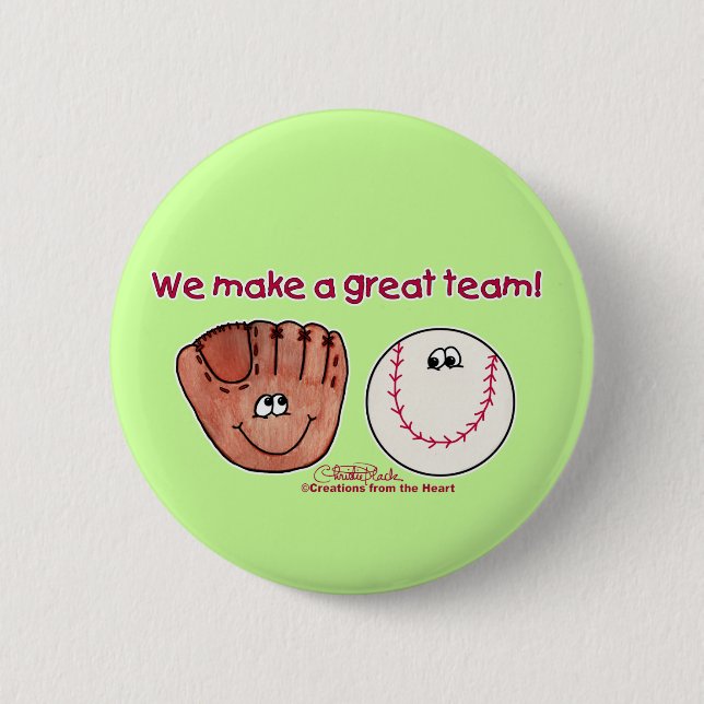 Baseball Glove Team Button (Vorderseite)