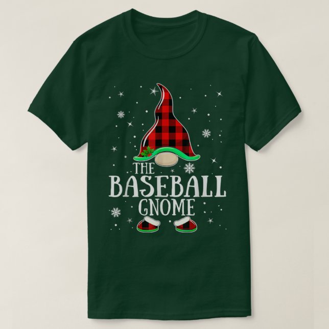 Baseball Gnome Buffalo Kariert Matching Family Chr T-Shirt (Design vorne)