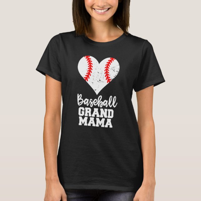 Baseball Grandmama Baseball Heart Grandma T-Shirt (Vorderseite)