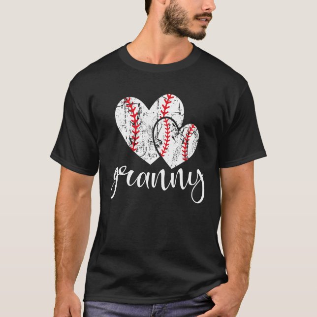 Baseball Granny Heart Ball  Proud Grandma Mother s T-Shirt (Vorderseite)