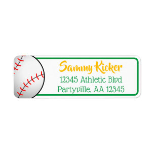 Baseball Green & Gold-Adresse