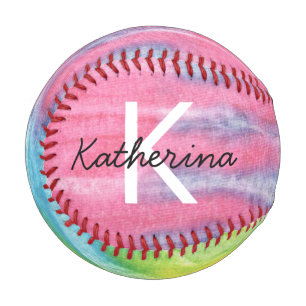 Baseball - Groovy Pink Aquamarine Gefärbte Krawat