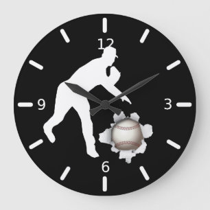 Baseball Große Wanduhr
