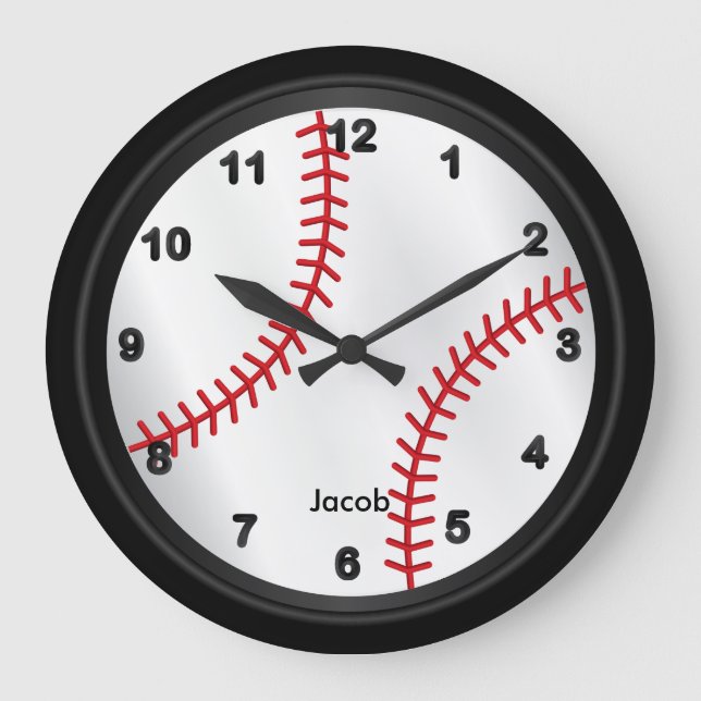 Baseball Große Wanduhr (Vorderseite)