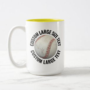Baseball & Großtext GELB 425g Custom Zweifarbige Tasse
