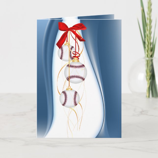 Baseball-Grüße der Saison Feiertagskarte (Vorderseite)