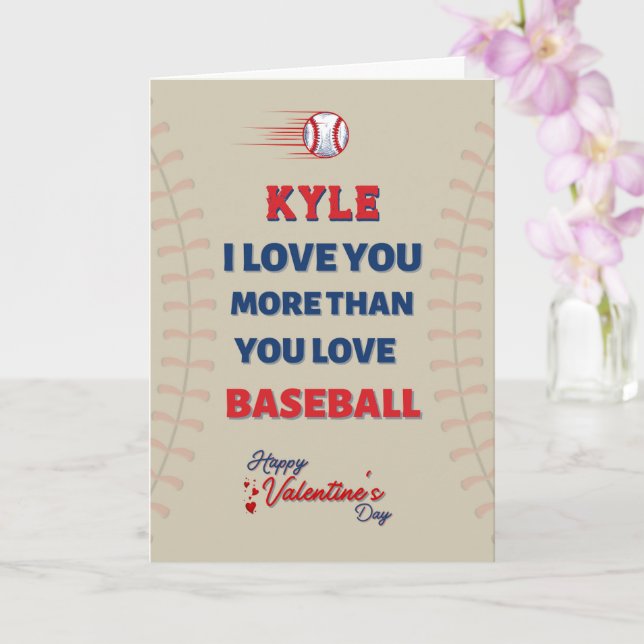 BASEBALL Grußkarte für ihn, Valentine für ihn Karte (Orchidee)
