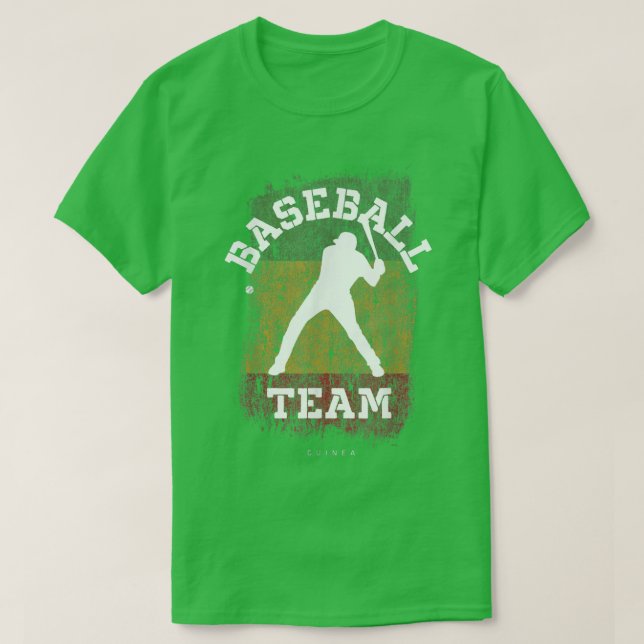 Baseball Guinea Flag Softball Player Baseball  T-Shirt (Design vorne)