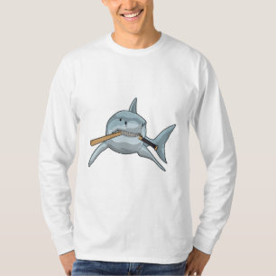 Baseball-Hai mit Baseballschläger T-Shirt