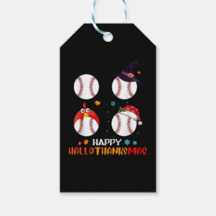 Baseball Halloween And Merry Christmas Happy Geschenkanhänger