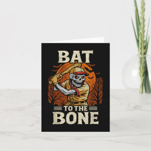 Baseball Halloween Skeleton - Halloween Bat Baseba Karte