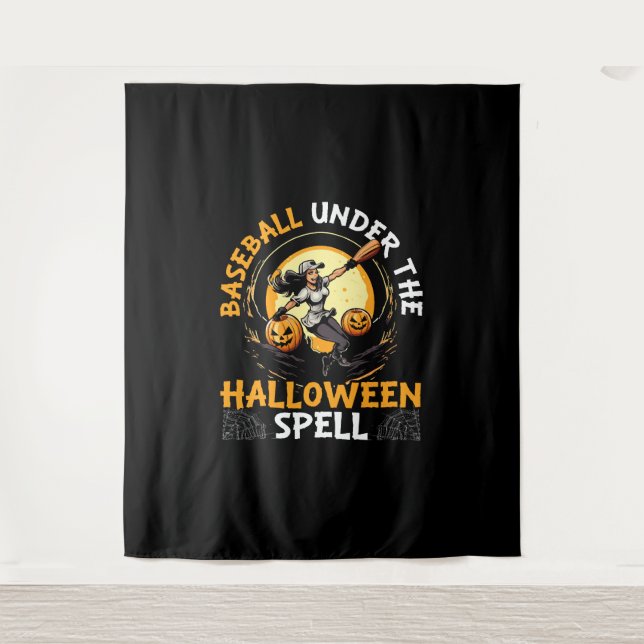 Baseball-Halloween-Streich oder Streusel Baseballs Wandteppich (Vorderseite)
