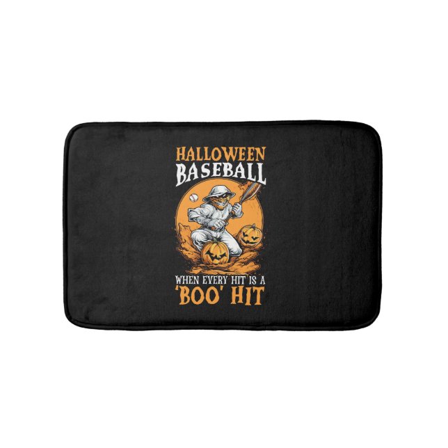 Baseball Halloween Trick oder Treatment Baseball-S Badematte (Vorderseite)