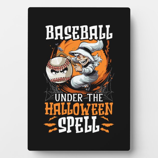 Baseball Halloween Trick oder Treatment Baseball-S Fotoplatte (Vorderseite)