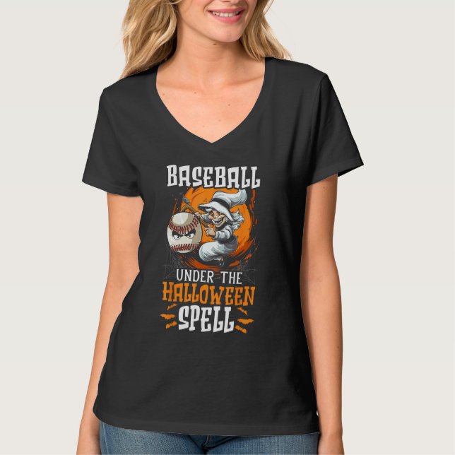 Baseball Halloween Trick Or Treat Baseball Player  T-Shirt (Vorderseite)