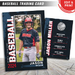 Baseball-Handelskarte, Baseball-Spielerkarte für F Telefonnummerkarte<br><div class="desc">Custom Blue Red Baseball Trading Card<<>> Dies ist das ideale Geschenk, um die Errungenschaften eines Baseballspielers zu feiern, eine personalisierte Sammelkarte für einen leidenschaftlichen Baseballfan, oder Geschenk diese Karten an jeden Teamspieler und Coach, um für immer als Erinnerung geschätzt werden. Dieses einzigartige Sport Trading Card Design wird von allen Spielern...</div>