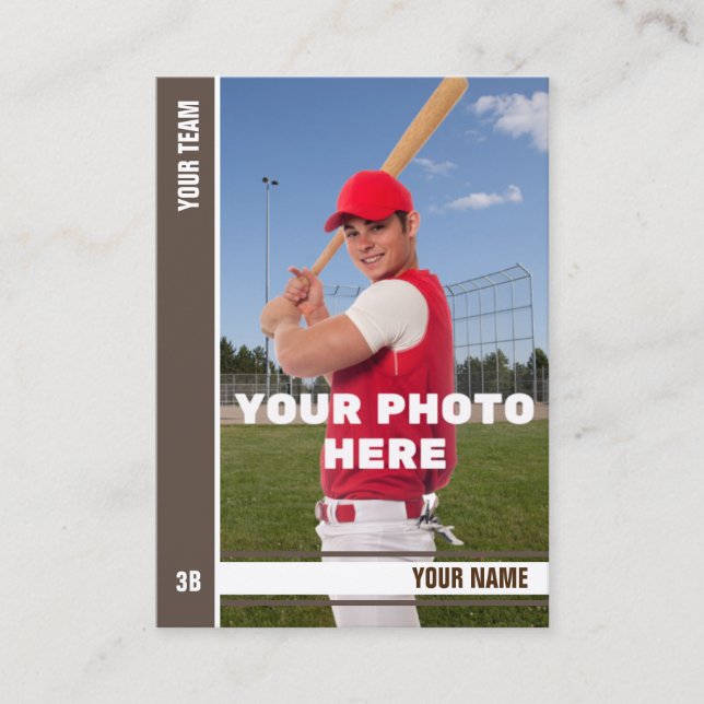 Baseball-Handelskarte für braunen Streifen - Benut Telefonnummerkarte (Vorderseite)