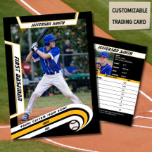 Baseball-Handelskarte Lebendes Gelbschwarz