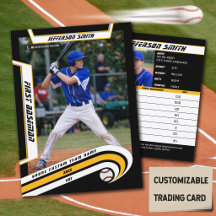 Baseball-Handelskarte Lebendes Gelbschwarz