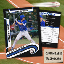 Baseball-Handelskarte Lively Blue Black