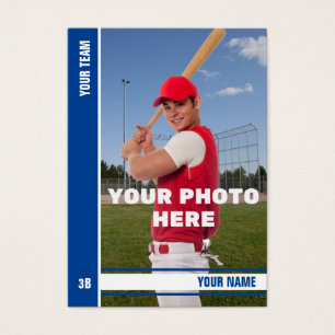 Baseball-Handelskarte mit blauen Streifen - Benutz