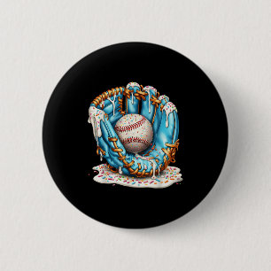 Baseball-Handschuh-Eiscreme-Tropf Mit Streuseln Mä Button